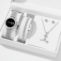 Round Touch Diamond Watch with Jewelry set